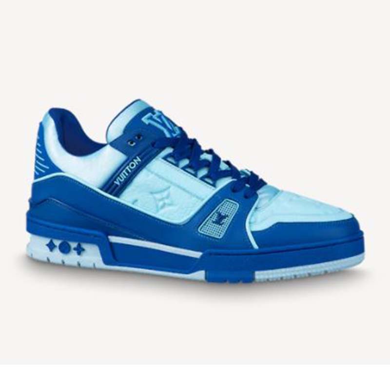 Lv trainer low trainers Louis Vuitton Blue size 43 EU in Other - 32885855
