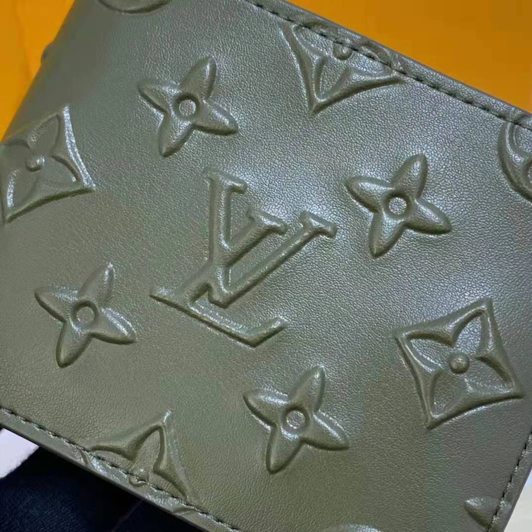 Louis Vuitton M80520 LV Slender Wallet in Khaki Monogram Seal cowhide  leather Replica sale online ,buy fake bag