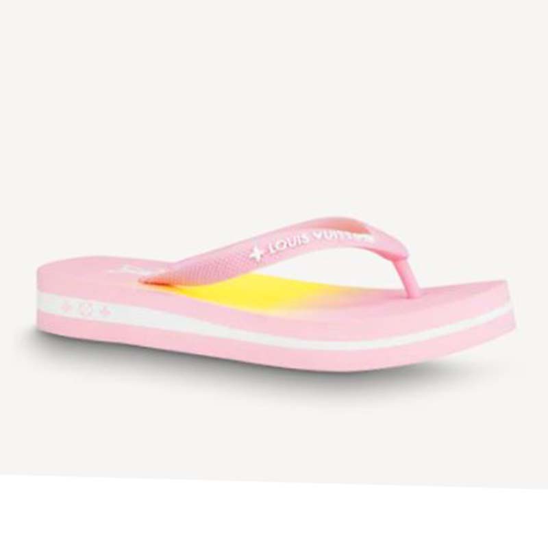Louis Vuitton LV Women Arcade Flat Thong Pink Rubber Micro Outsole - LULUX