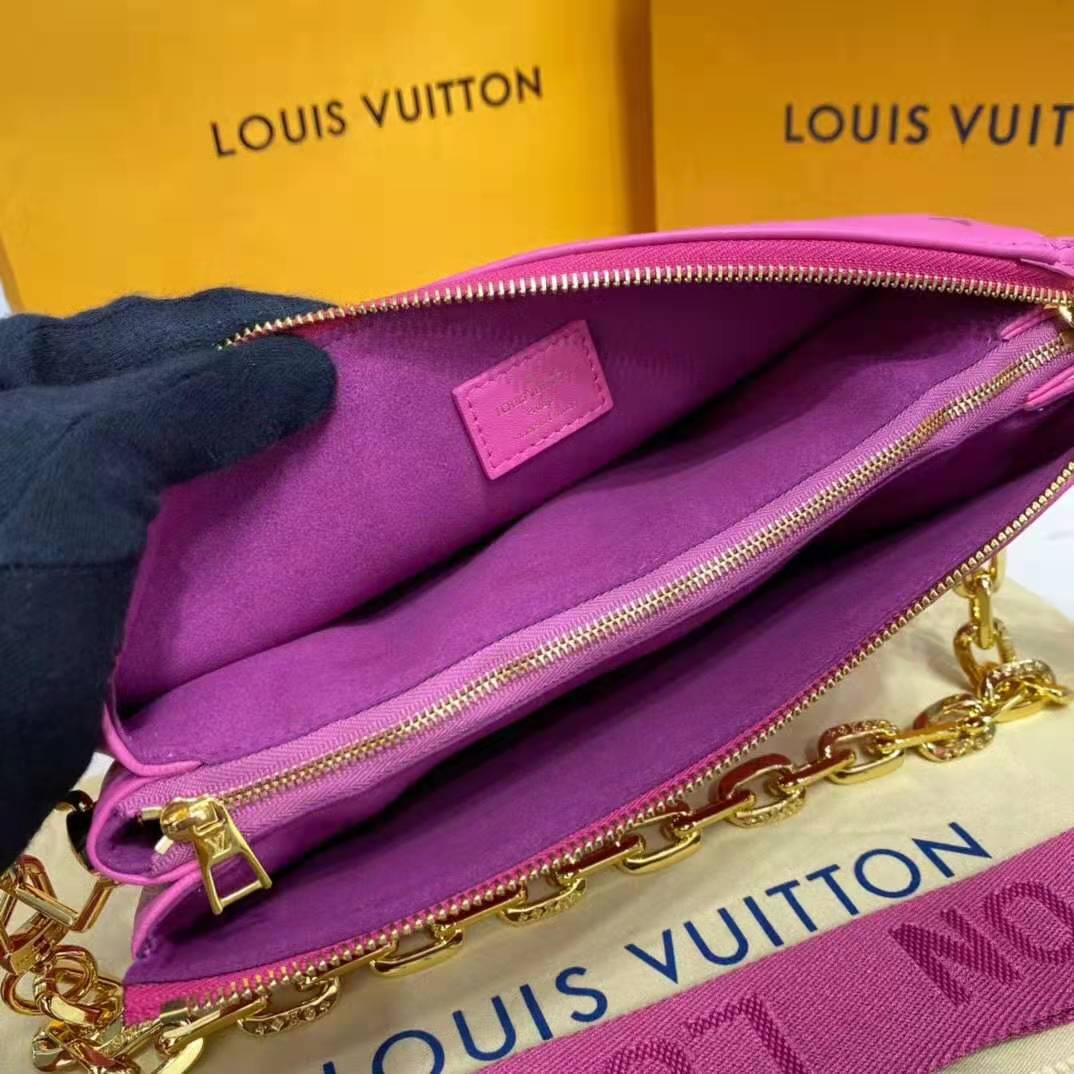 Louis Vuitton Pink & Purple Monogram Embossed Puffy Lambskin Coussin Pm  Leather ref.632501 - Joli Closet
