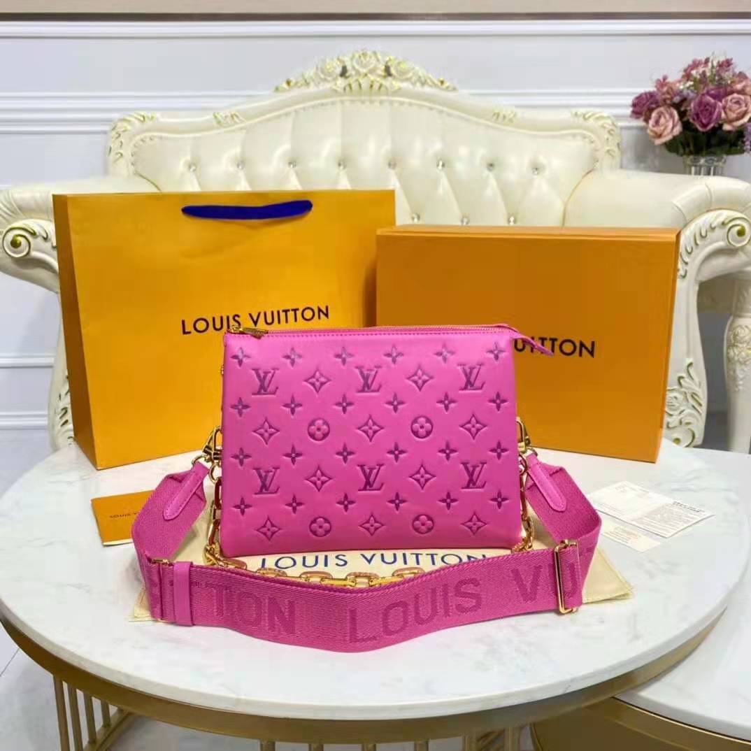 Louis Vuitton Dragée Light Pink Monogram Embossed Puffy Lambskin