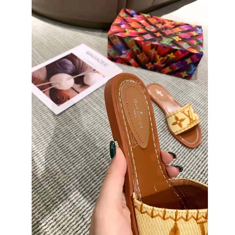 Mavin  Louis Vuitton Lock It Flat Mule Cacao