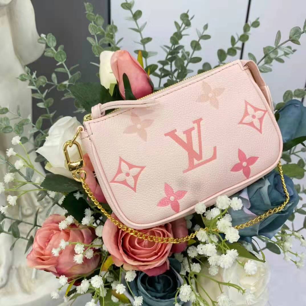 Requested: Louis Vuitton Pink Empreinte Emilie Wallet + Mini Pochette (6  mth review) 