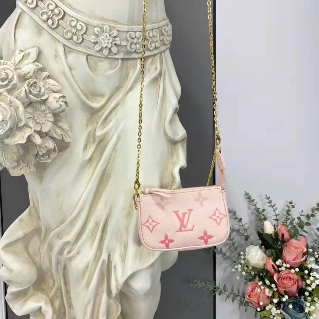 LV LV Women Félicie Pochette Bag in Monogram Empreinte Leather Pink in 2023