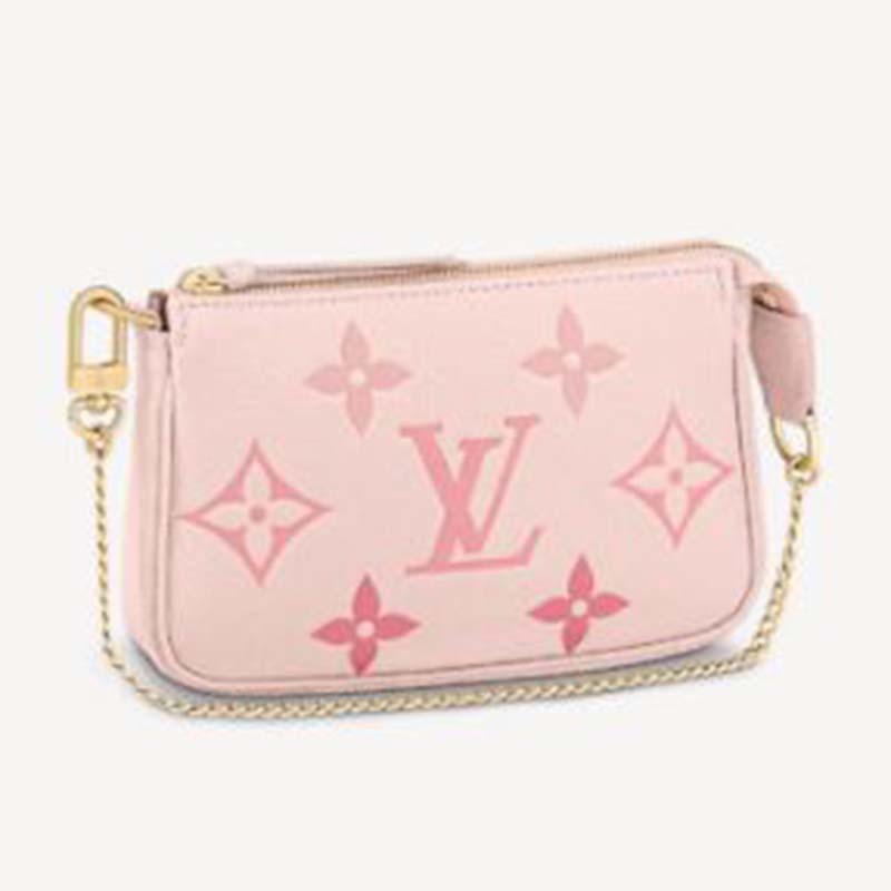 Louis Vuitton LV Women Pochette Métis Handbag Trianon Pink Cream Embossed  Grained Cowhide - LULUX
