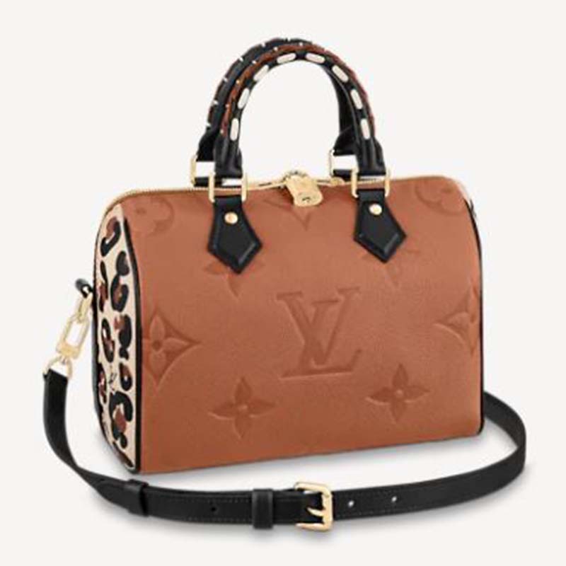 Louis Vuitton LV Women Speedy Bandoulière 25 Handbag Black Embossed Supple  Grained Cowhide - LULUX