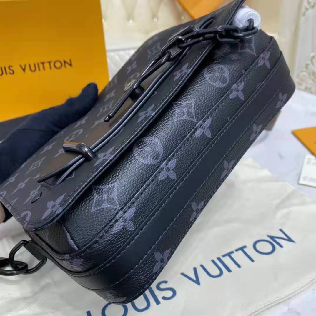 Louis Vuitton Steamer Messenger Bag Monogram Eclipse Canvas Black 24047421