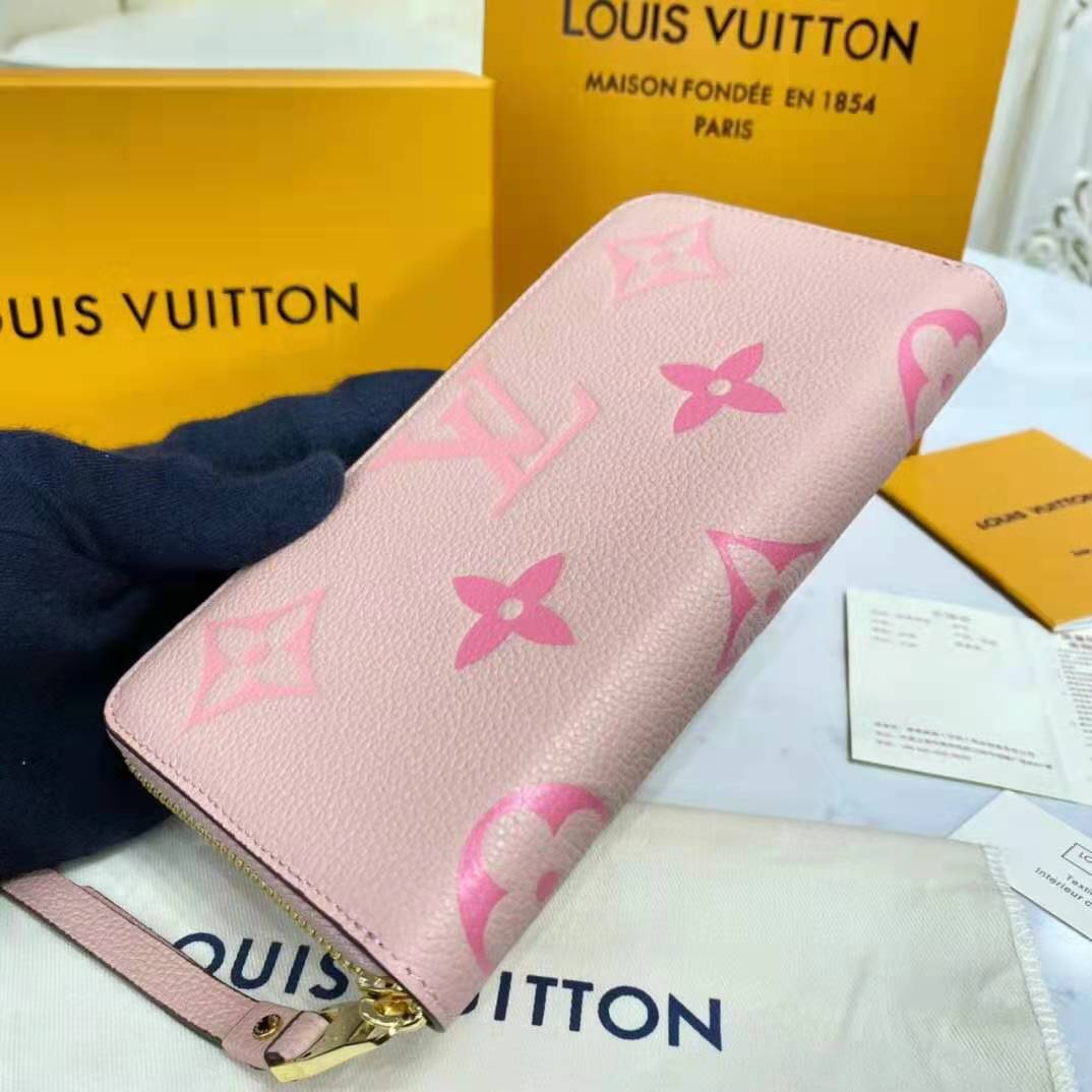 Louis Vuitton LV Women Zippy Wallet Pink Monogram Empreinte Embossed Supple  Grained Cowhide Leather - LULUX