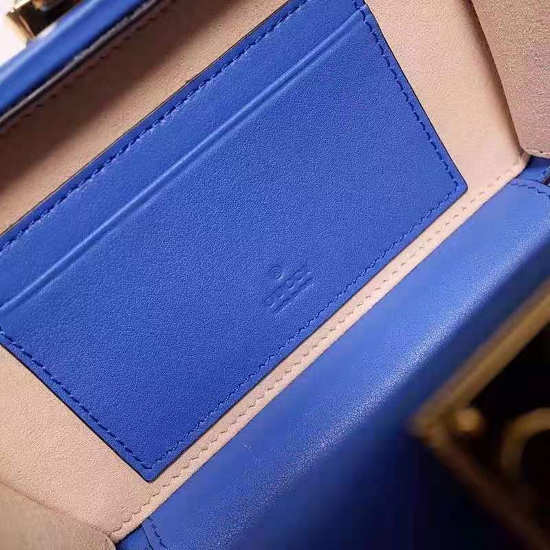 NEW $1700 GUCCI Blue Leather Interlocking GG ORANGE LOGO Cute MINI TRU –  COUTURE FOR ALL