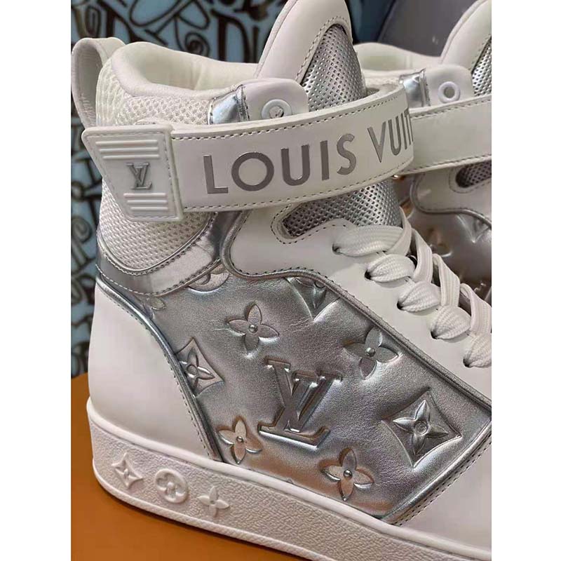 Louis Vuitton LV Unisex Boombox Sneaker Boot Silver Mix of Materials  Adjustable Velcro Strap - LULUX