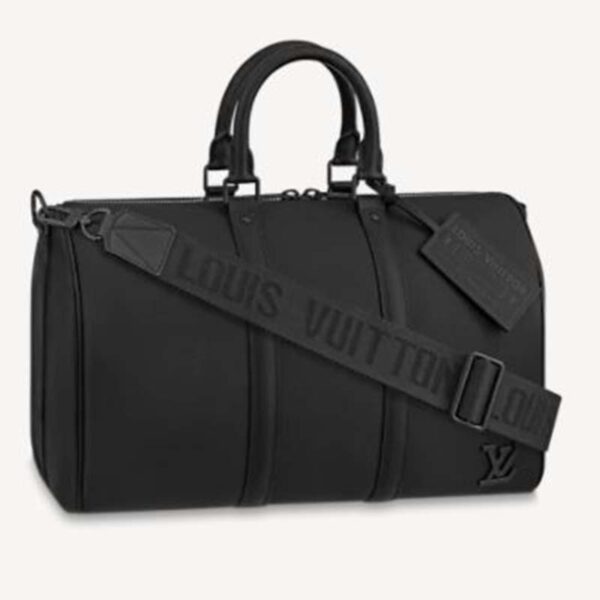 Louis Vuitton LV Unisex Keepall Bandouliere 40 Black Cowhide Leather