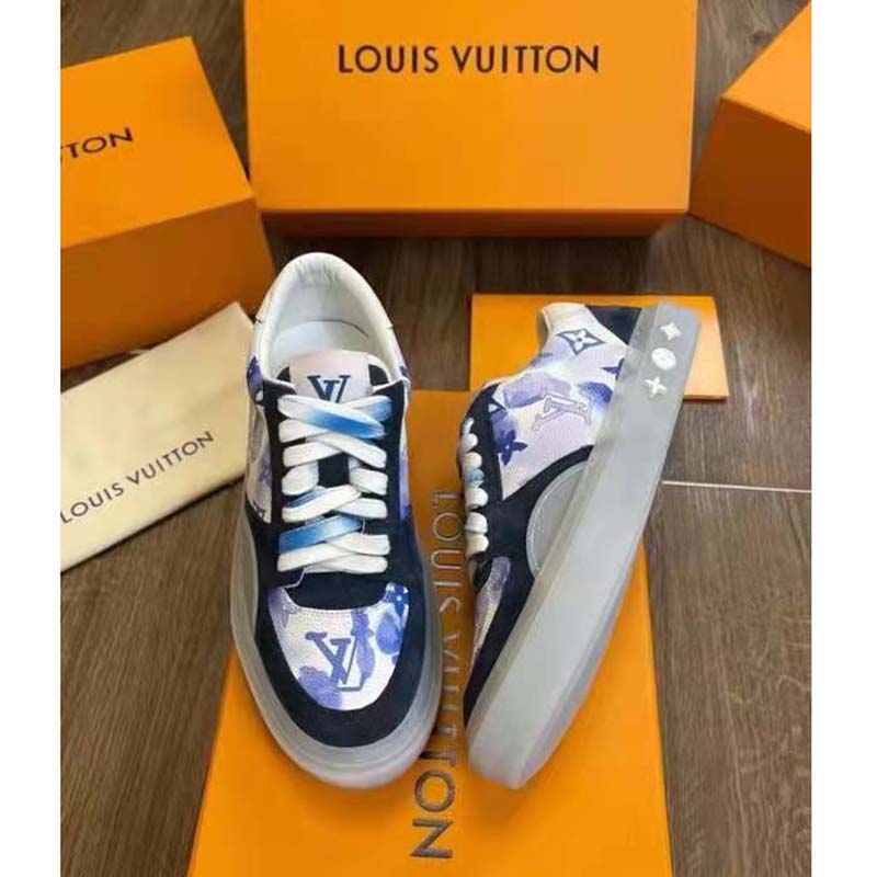 Louis Vuitton Blue Watercolor Monogram Ollie Sneakers