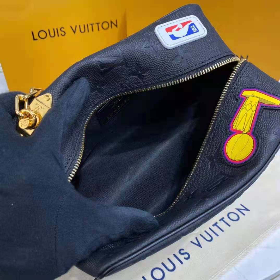 Dopp kit cloakroom leather bag Louis Vuitton X NBA Blue in Leather -  24367810