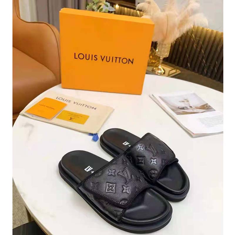 Louis Vuitton, Shoes, Louis Vuitton Monogram Mens Miami Mule 7 2 Black