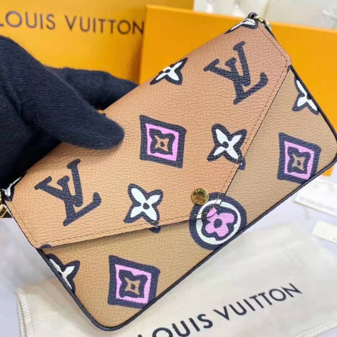 LV LV Unisex Félicie Strap & Go Pochette Monogram Coated Canvas