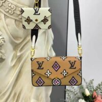 Louis Vuitton LV Women Félicie Strap Go Pochette Arizona Beige Crème Monogram Coated Canvas