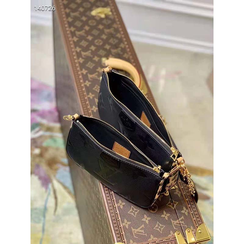 Louis Vuitton Multi Pochette Accessoires Black/Beige in Cowhide Leather  with Gold-tone - US