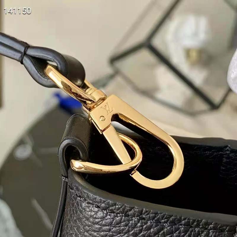 Louis Vuitton LV Women On My Side MM Tote Black Twist Calfskin