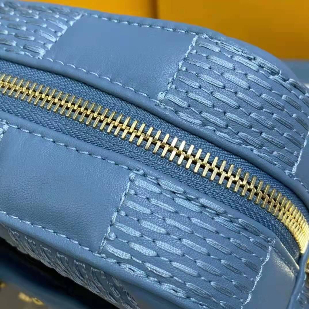 Louis Vuitton LV Women Troca PM Handbag Glacier Blue Damier Quilt
