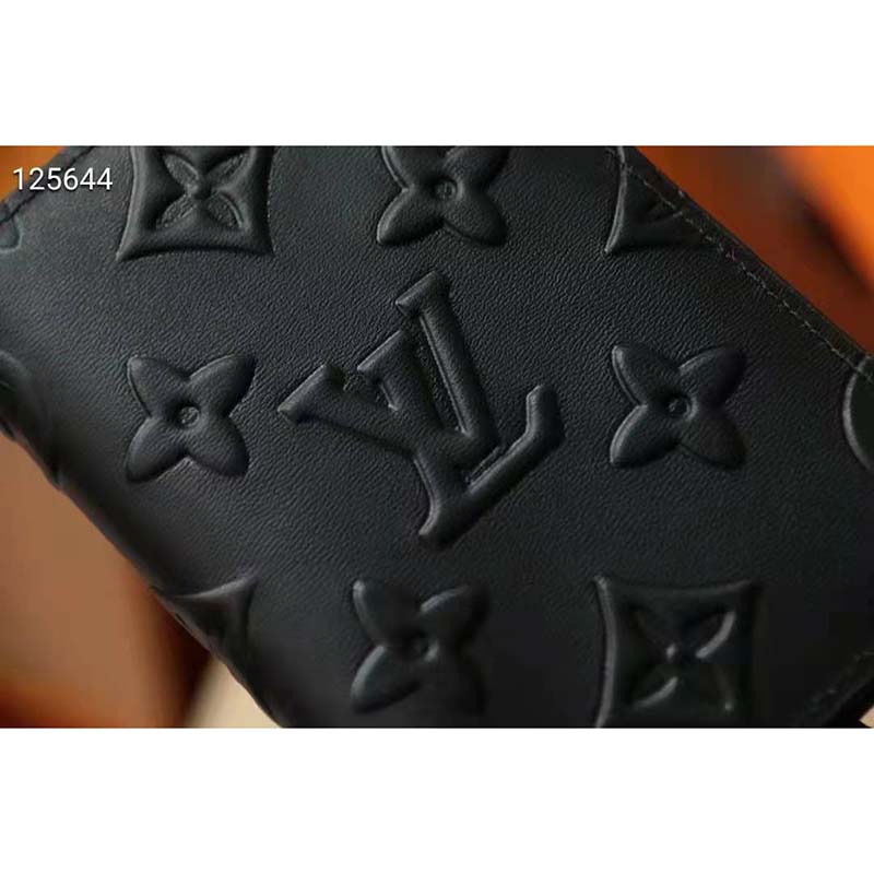Louis Vuitton Pocket Organizer Monogram Seal Black in Cowhide Leather