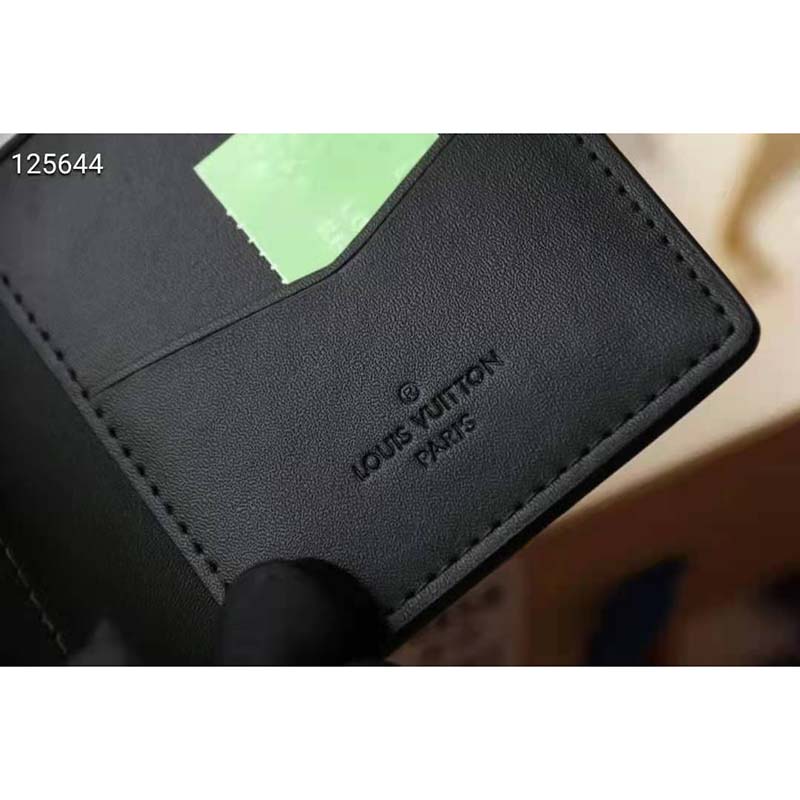 Louis Vuitton M80508 LV Pocket Organizer Slender wallet in Black Monogram  Seal cowhide leather Replica sale online ,buy fake bag
