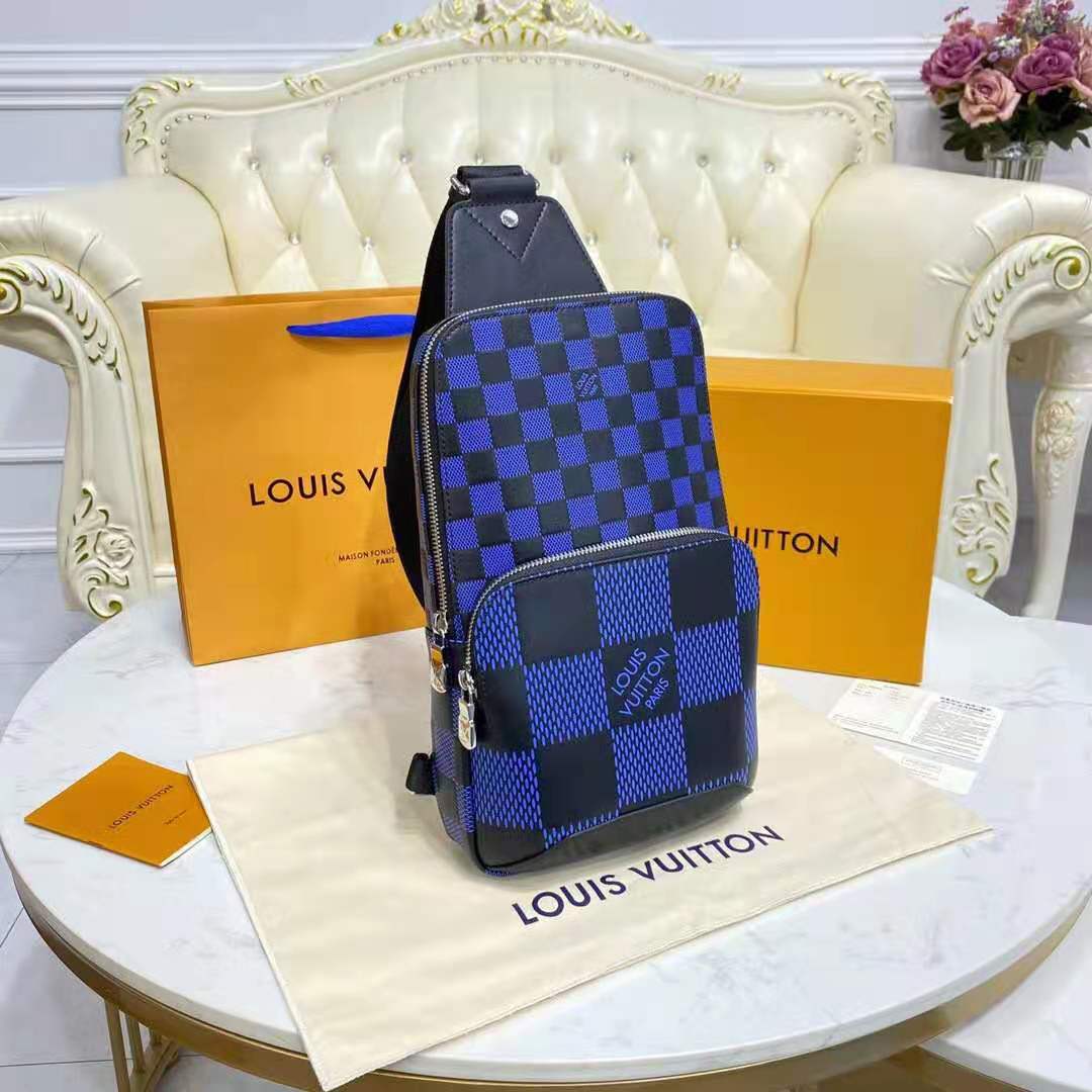 Louis Vuitton Cowhide Black Infini Avenue Sling Bag Damier with