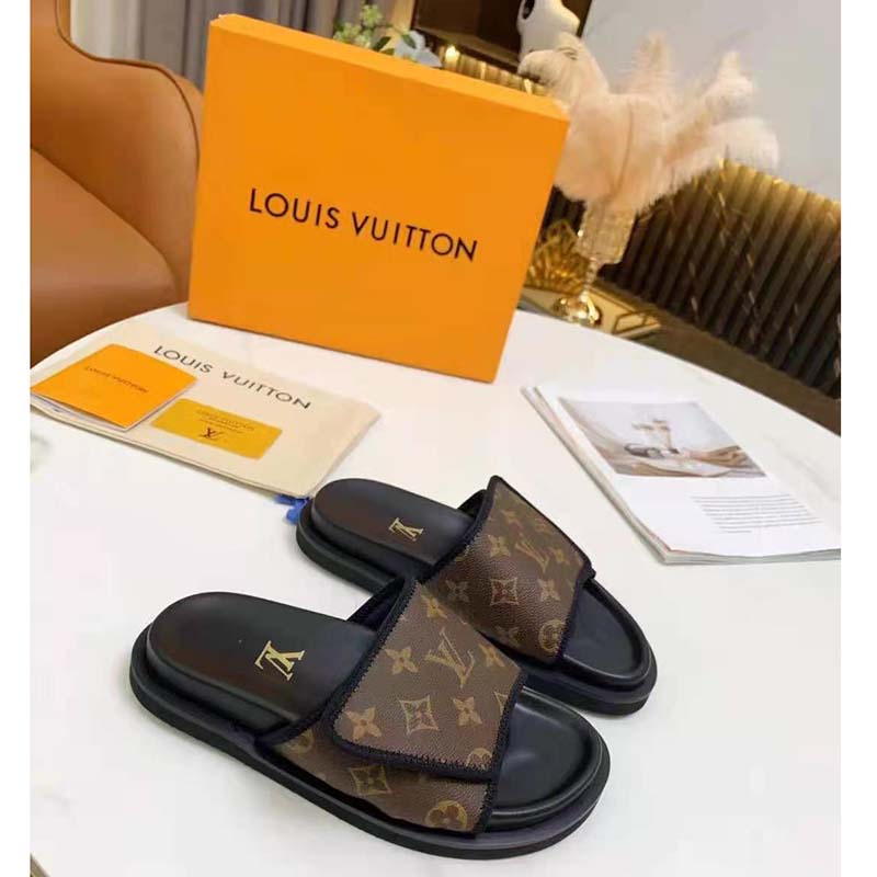 Louis Vuitton LV Unisex LV x NBA Miami Mule Black Monogram Embossed Grained  Calf Leather - LULUX