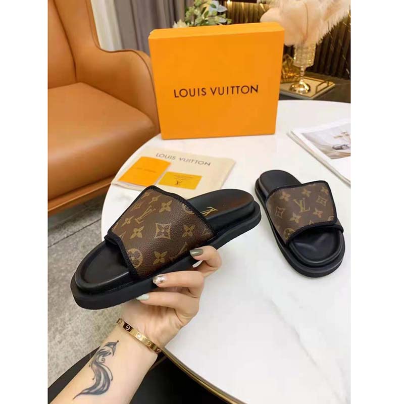 Replica Louis Vuitton LVXNBA Miami Mules In Monogram Leather for