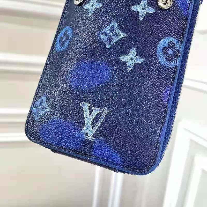 Louis Vuitton Phone Pouch Ink Watercolor in Cowhide Leather with