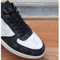 Louis Vuitton LV Unisex Rivoli Sneaker Ebene Monogram Canvas Rubber Black Calf Leather