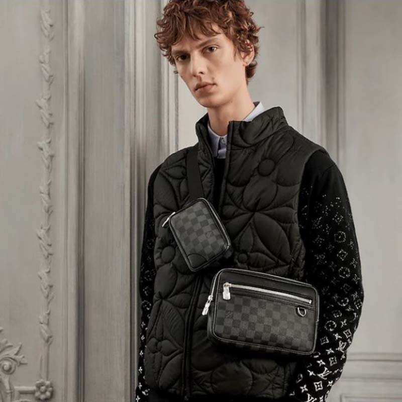 Louis Vuitton LV Scott messenger new Grey Leather ref.266670