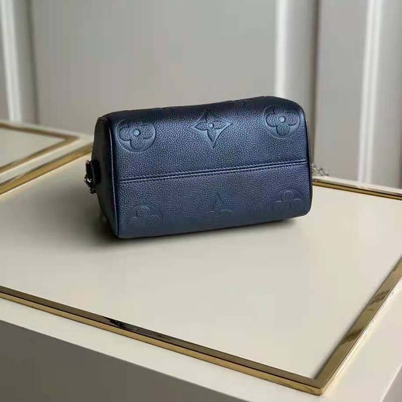 Néo speedy leather clutch bag Louis Vuitton Navy in Leather - 25720185