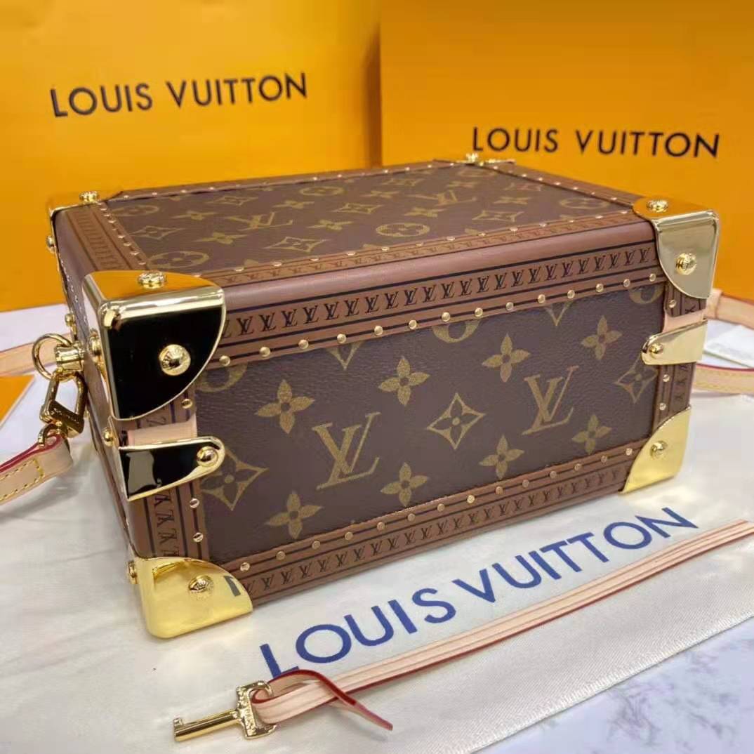Louis Vuitton M20468 VALISETTE TRESOR 植絨手袋硬箱手提包紅色尺寸