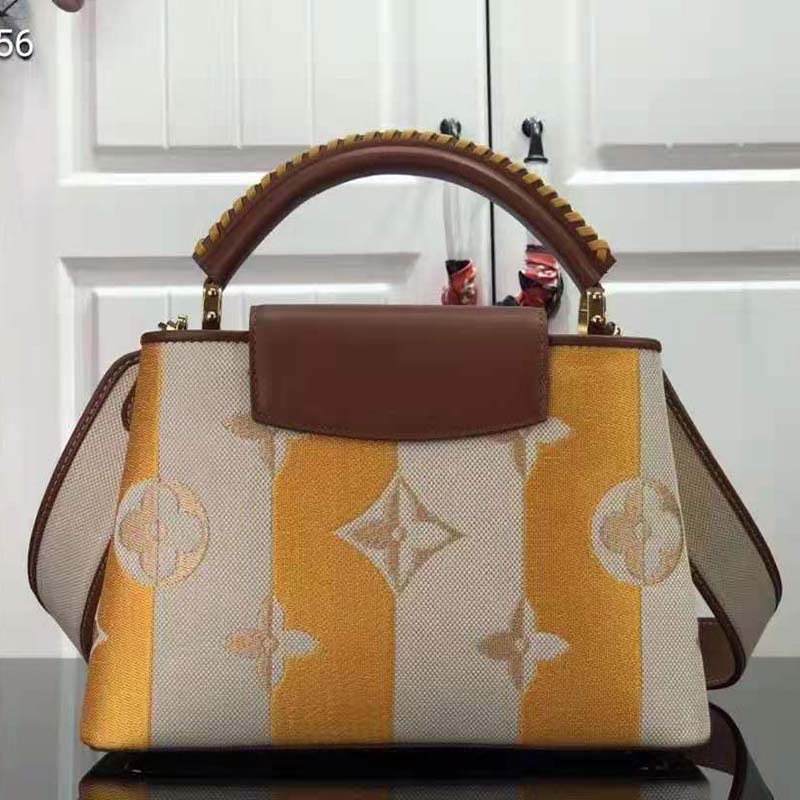 Louis Vuitton LV Women Capucines BB Handbag Yellow Smooth Calfskin and  Embroidered Canvas - LULUX