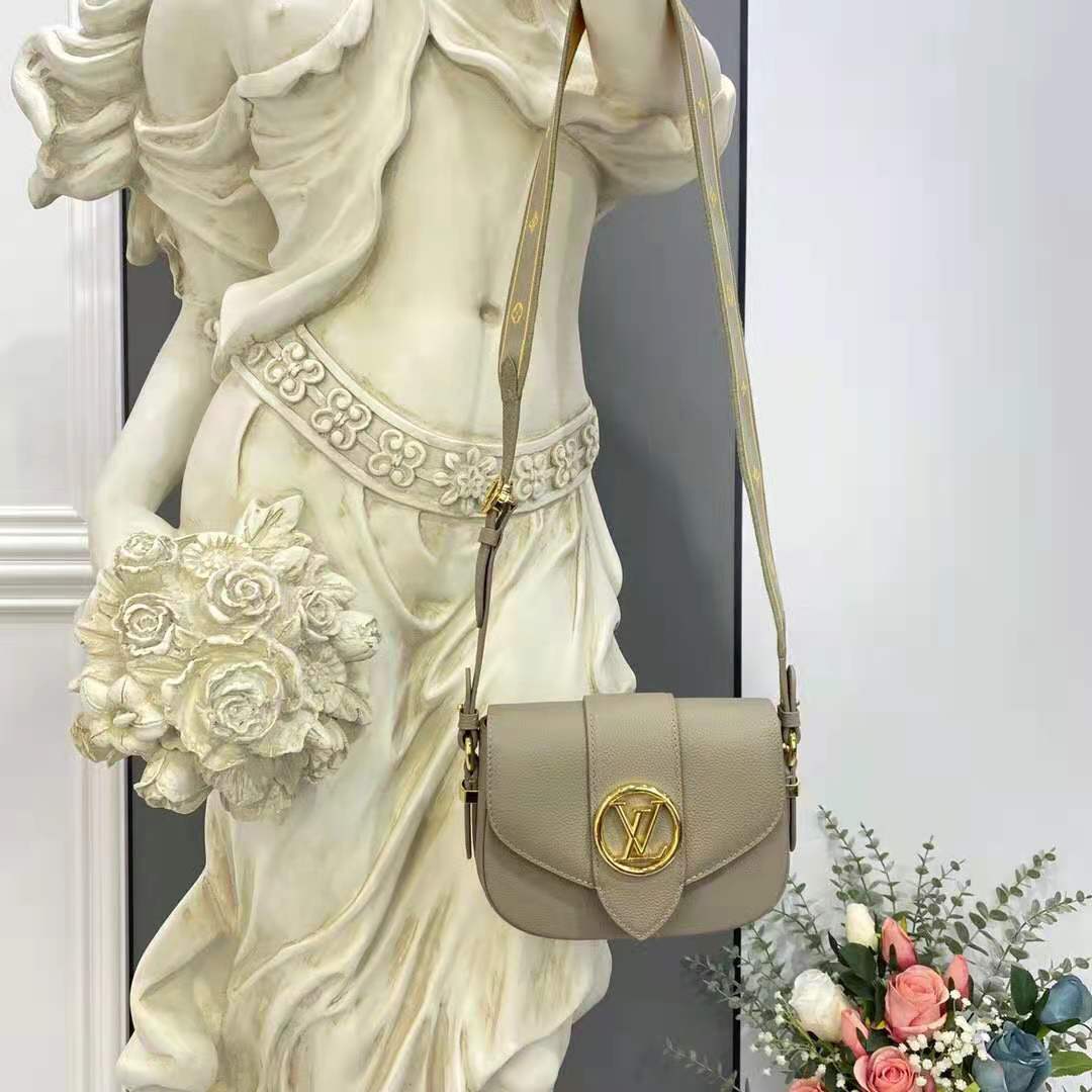 Louis Vuitton LV Pont 9 Soft MM Bag with Gold Color Hardware