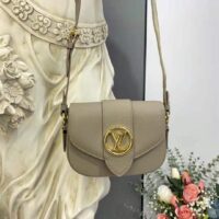 Louis Vuitton LV Women LV Pont 9 Soft MM Gris Taupe Summer Gold Grained Calfskin