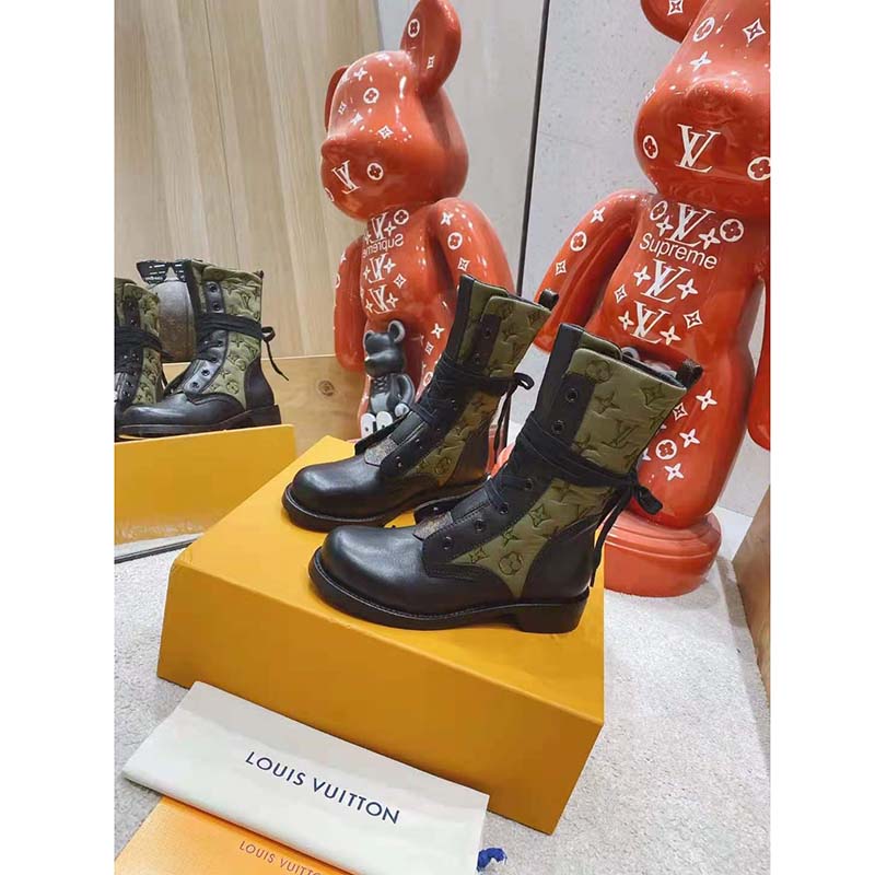Louis Vuitton LV Women Laureate Platform Desert Boot in Suede Calf Leather  and Monogram Canvas-Brown - LULUX