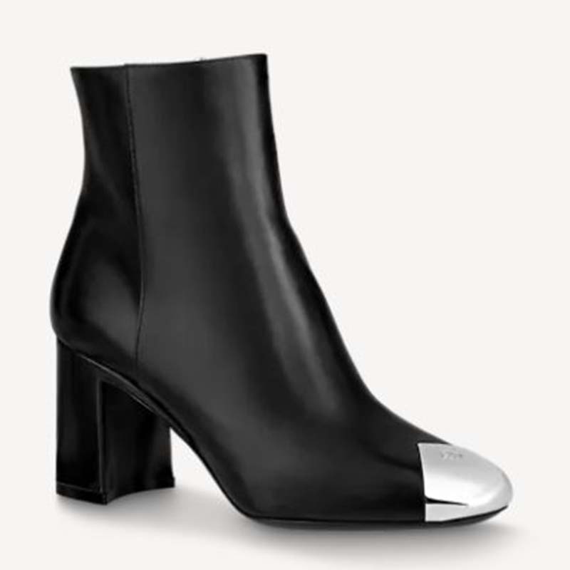 LOUIS VUITTON Ankle boots T.EU 37 Leather Black ref.905622 - Joli