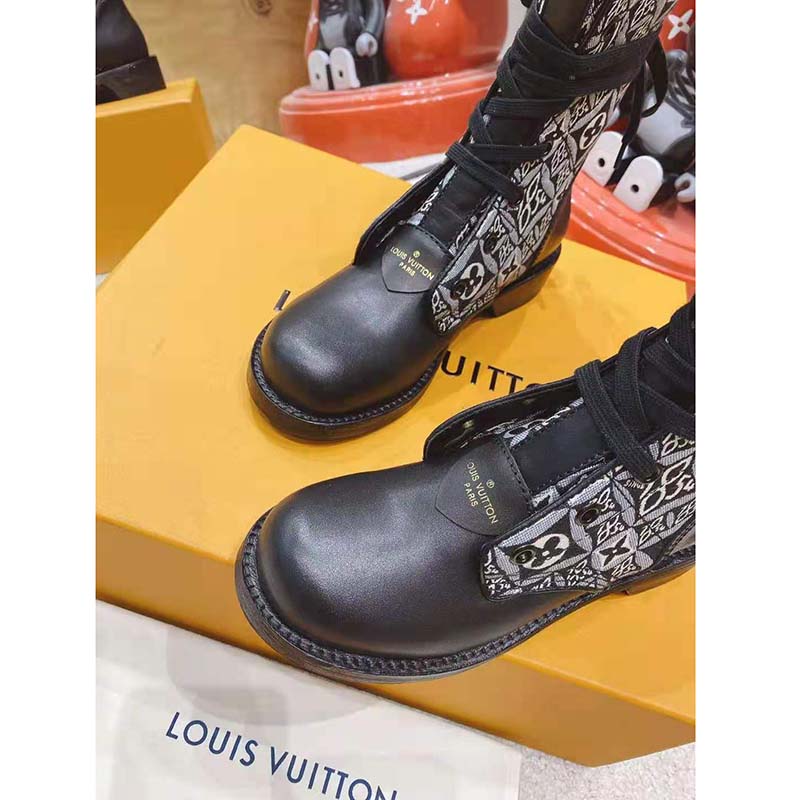 Louis Vuitton, Shoes, Louis Vuitton Jacquard Calfskin Leather Since 854 Metropolis  Flat Ranger Boot