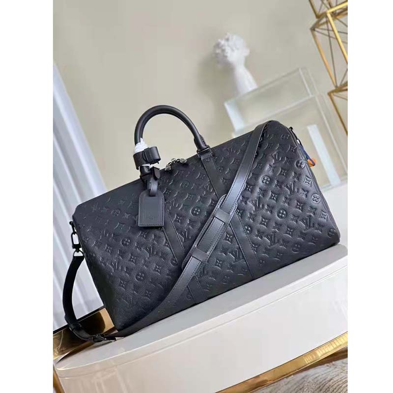 Louis Vuitton Keepall Bandouliere 50 Racing Blue in Embossed Taurillon  Monogram Cowhide Leather with Black-tone - US