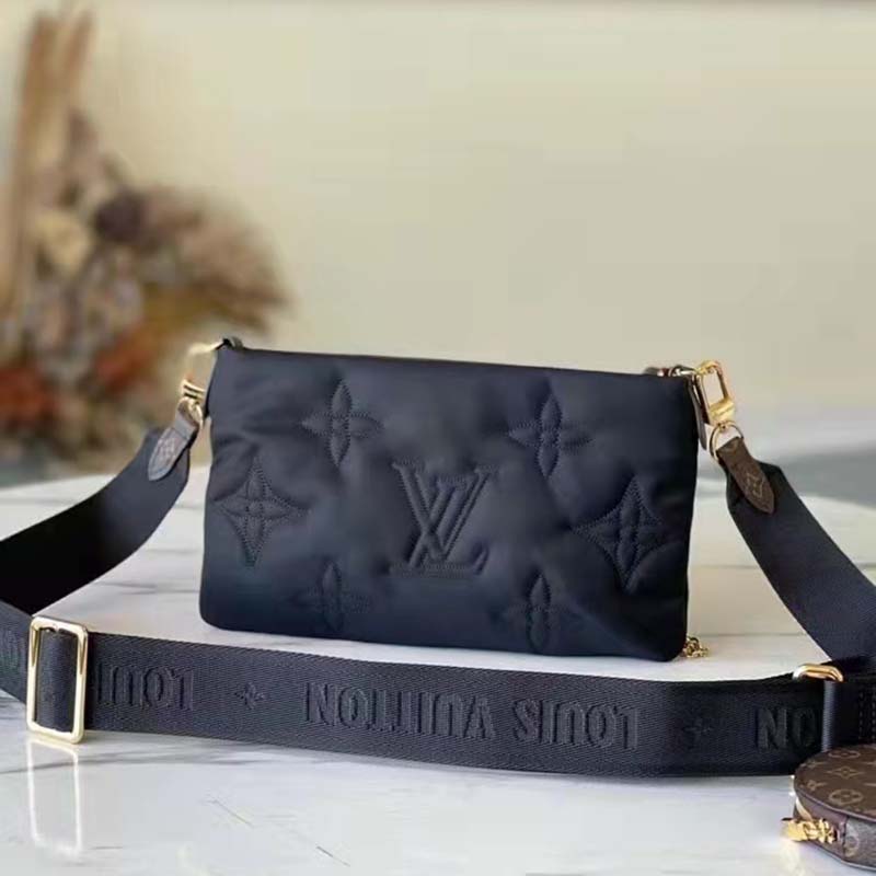 Louis Vuitton Maxi Multi Pochette Black Fuschia Nylon ref.885604