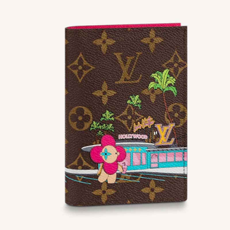 LOUIS VUITTON Monogram Passport Cover Pink Turquoise 1207823