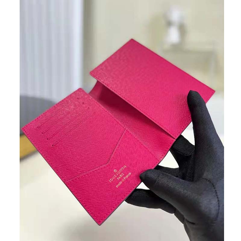 LOUIS VUITTON Monogram Passport Cover Pink Turquoise 1207823