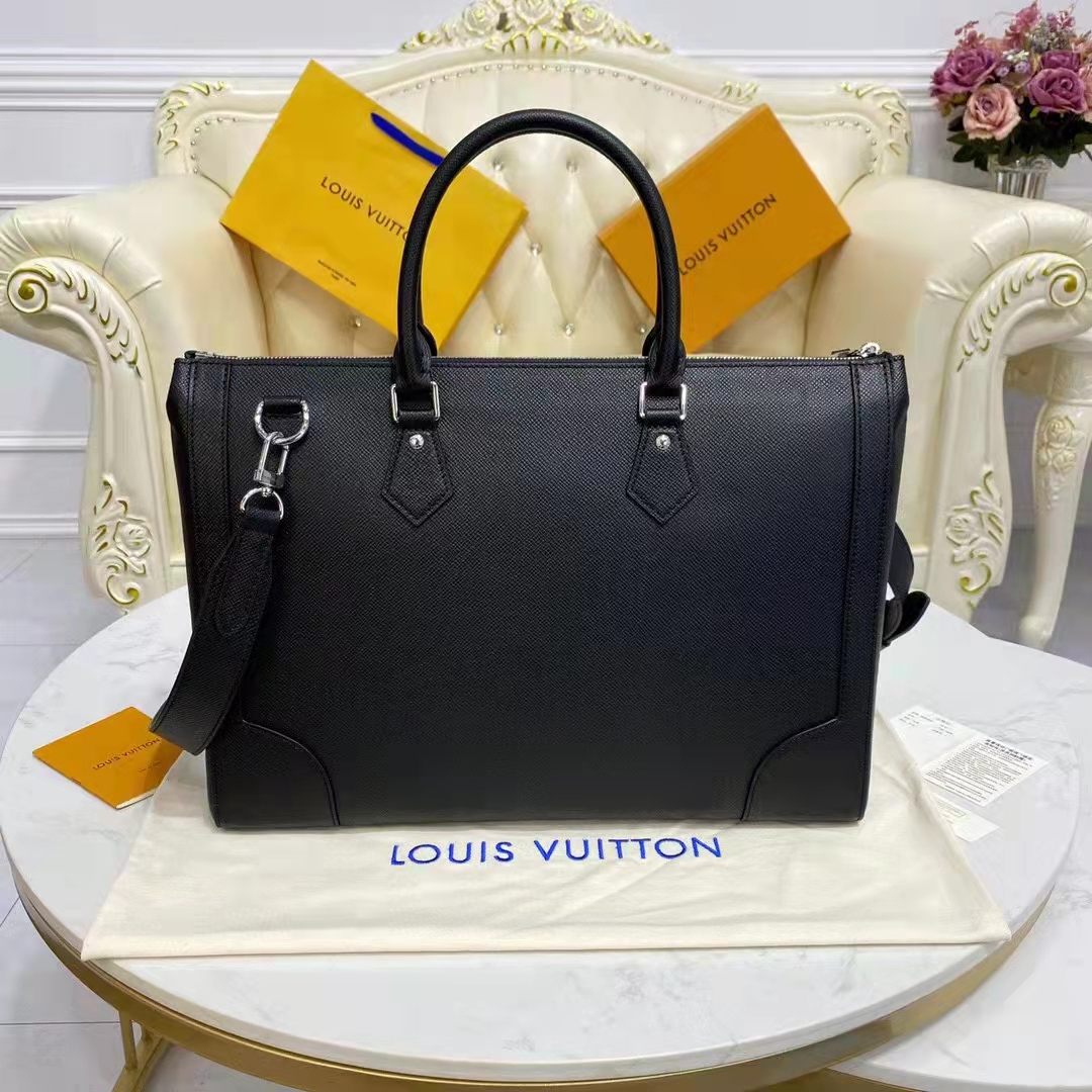 Louis Vuitton Slim Briefcase NV Black Taiga