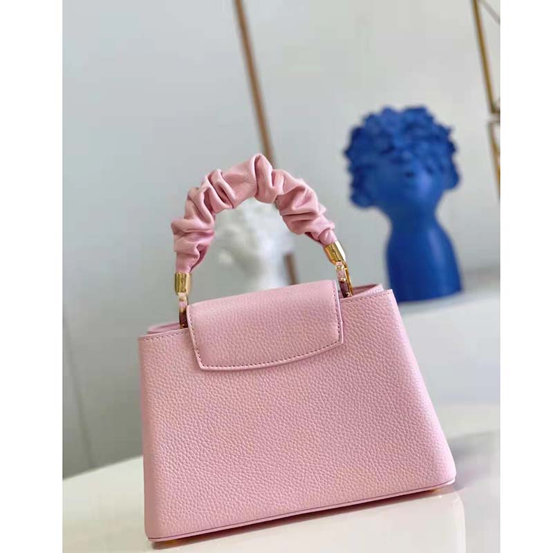 Louis Vuitton Taurillon Scrunchie Capucines Bb Bubble Gum Pink