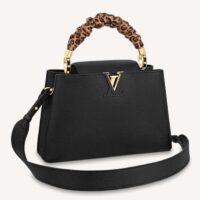 Louis Vuitton LV Women Capucines MM Black Taurillon Cowhide Leather