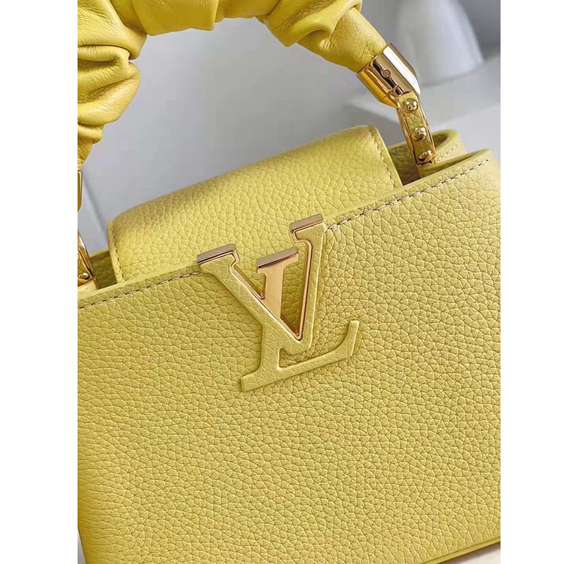 Replica Louis Vuitton Capucines Mini LV Bag Safran Imperial Yellow