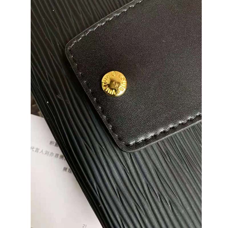 Louis Vuitton M80819 LV Padlock on Strap bag in Black Epi Leather