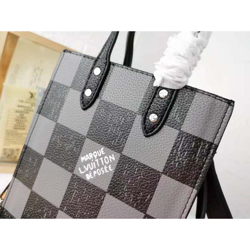 Louis Vuitton N60479 LV Sac Plat XS bag in Graphite Cowhide
