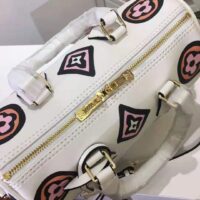 Louis Vuitton LV Women Speedy Bandoulière 25 Handbag Cream Monogram Coated Canvas